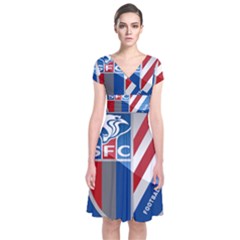 Shanghai Greenland Shenhua F C  Short Sleeve Front Wrap Dress by Valentinaart