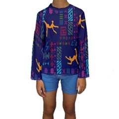 A Colorful Modern Illustration For Lovers Kids  Long Sleeve Swimwear by Simbadda