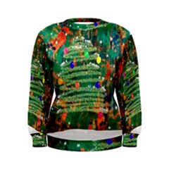 Watercolour Christmas Tree Painting Women s Sweatshirt by Simbadda