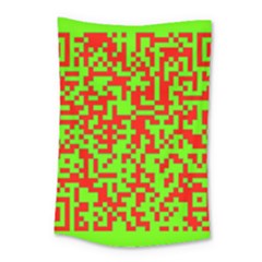 Colorful Qr Code Digital Computer Graphic Small Tapestry by Simbadda