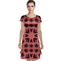 Digital Computer Graphic Seamless Patterned Ornament In A Red Colors For Design Cap Sleeve Nightdress by Simbadda