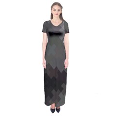 Abstract Pattern Moving Transverse Short Sleeve Maxi Dress by Simbadda