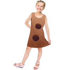 Cookie Chocolate Biscuit Brown Kids  Tunic Dress by Mariart