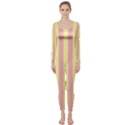 Pink Yellow Stripes Line Long Sleeve Catsuit View1