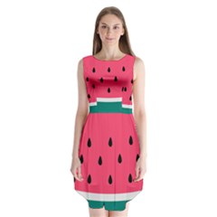 Watermelon Red Green White Black Fruit Sleeveless Chiffon Dress   by Mariart