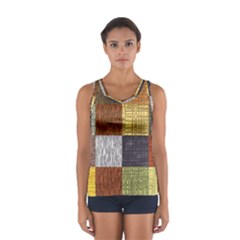 Blocky Filters Yellow Brown Purple Red Grey Color Rainbow Women s Sport Tank Top  by Mariart