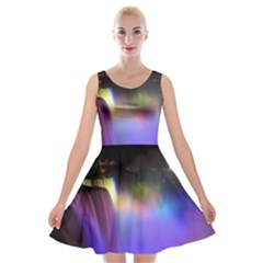 Niagara Falls Dancing Lights Colorful Lights Brighten Up The Night At Niagara Falls Velvet Skater Dress by Simbadda