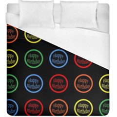 Happy Birthday Colorful Wallpaper Background Duvet Cover (king Size) by Simbadda