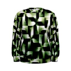 Green Black And White Abstract Background Of Squares Women s Sweatshirt by Simbadda