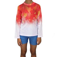 Abstract Love Heart Design Kids  Long Sleeve Swimwear by Simbadda