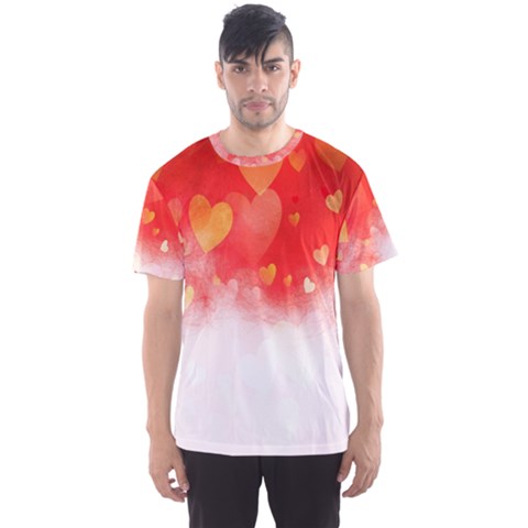 Abstract Love Heart Design Men s Sport Mesh Tee by Simbadda