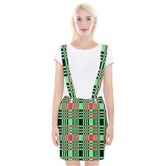 Bright Christmas Abstract Background Christmas Colors Of Red Green And Black Make Up This Abstract Suspender Skirt by Simbadda