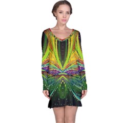 Future Abstract Desktop Wallpaper Long Sleeve Nightdress by Simbadda