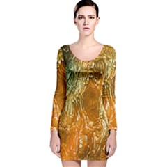 Light Effect Abstract Background Wallpaper Long Sleeve Velvet Bodycon Dress by Simbadda