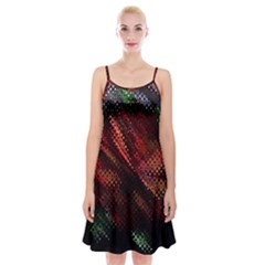 Abstract Green And Red Background Spaghetti Strap Velvet Dress by Simbadda