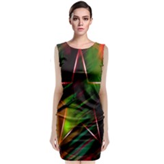 Colorful Background Star Sleeveless Velvet Midi Dress by Simbadda