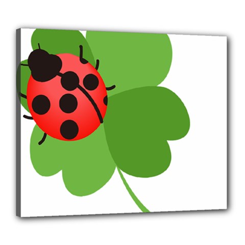 Insect Flower Floral Animals Green Red Canvas 24  X 20  by Mariart