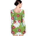 Insect Flower Floral Animals Star Green Red Sunflower Long Sleeve Velvet Bodycon Dress View2