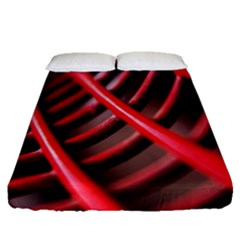 Abstract Of A Red Metal Chair Fitted Sheet (queen Size) by Nexatart