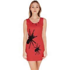 Illustration With Spiders Sleeveless Bodycon Dress by Nexatart