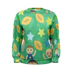 Football Kids Children Pattern Women s Sweatshirt by Nexatart