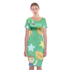 Football Kids Children Pattern Classic Short Sleeve Midi Dress by Nexatart