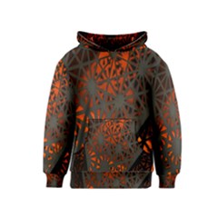 Abstract Lighted Wallpaper Of A Metal Starburst Grid With Orange Back Lighting Kids  Pullover Hoodie by Nexatart