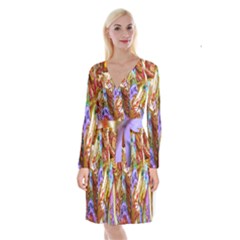 3 Carousel Ride Horses Long Sleeve Velvet Front Wrap Dress by Nexatart