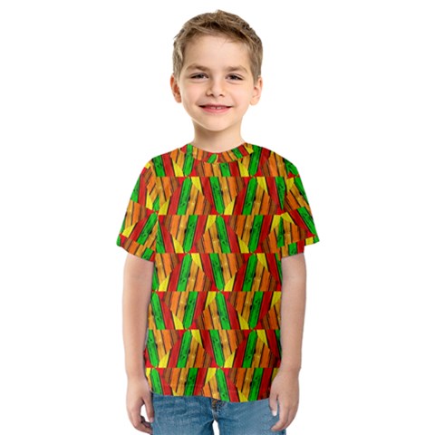 Colorful Wooden Background Pattern Kids  Sport Mesh Tee by Nexatart