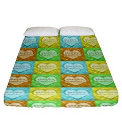 Colorful Happy Easter Theme Pattern Fitted Sheet (king Size) by dflcprints