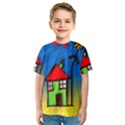 Colorful Illustration Of A Doodle House Kids  Sport Mesh Tee View1