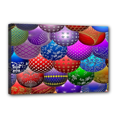 Fun Balls Pattern Colorful And Ornamental Balls Pattern Background Canvas 18  X 12  by Nexatart