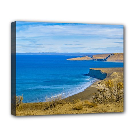 Seascape View From Punta Del Marquez Viewpoint, Chubut, Argentina Deluxe Canvas 20  X 16   by dflcprints