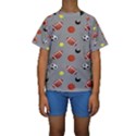 Balltiled Grey Ball Tennis Football Basketball Billiards Kids  Short Sleeve Swimwear View1