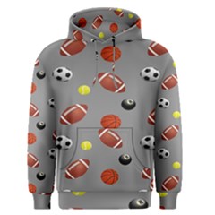 Balltiled Grey Ball Tennis Football Basketball Billiards Men s Pullover Hoodie by Mariart