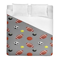 Balltiled Grey Ball Tennis Football Basketball Billiards Duvet Cover (full/ Double Size) by Mariart