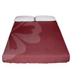 Hibiscus Sakura Red Fitted Sheet (california King Size) by Mariart