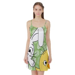 Easter Bunny And Chick  Satin Night Slip by Valentinaart