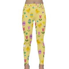 Easter - Chick And Tulips Classic Yoga Leggings by Valentinaart