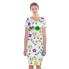 Easter Lamb Classic Short Sleeve Midi Dress by Valentinaart