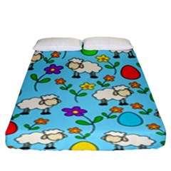 Easter Lamb Fitted Sheet (king Size) by Valentinaart