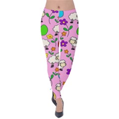 Easter Lamb Velvet Leggings by Valentinaart