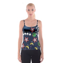 Origami Flower Floral Star Leaf Spaghetti Strap Top by Mariart