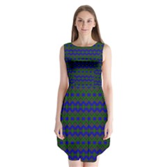 Split Diamond Blue Green Woven Fabric Sleeveless Chiffon Dress   by Mariart