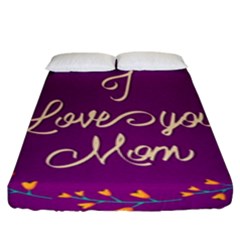 Happy Mothers Day Celebration I Love You Mom Fitted Sheet (king Size) by Nexatart