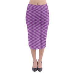 Purple Zig Zag Pattern Background Wallpaper Midi Pencil Skirt by Nexatart