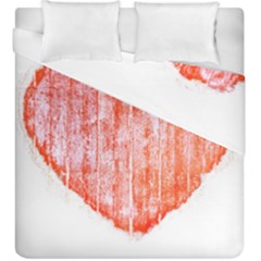 Pop Art Style Grunge Graphic Heart Duvet Cover Double Side (king Size) by dflcprints