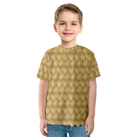 Wood Illustrator Yellow Brown Kids  Sport Mesh Tee by Nexatart