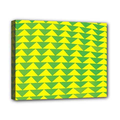 Arrow Triangle Green Yellow Canvas 10  X 8  by Mariart