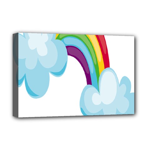 Could Rainbow Red Yellow Green Blue Purple Deluxe Canvas 18  X 12   by Mariart